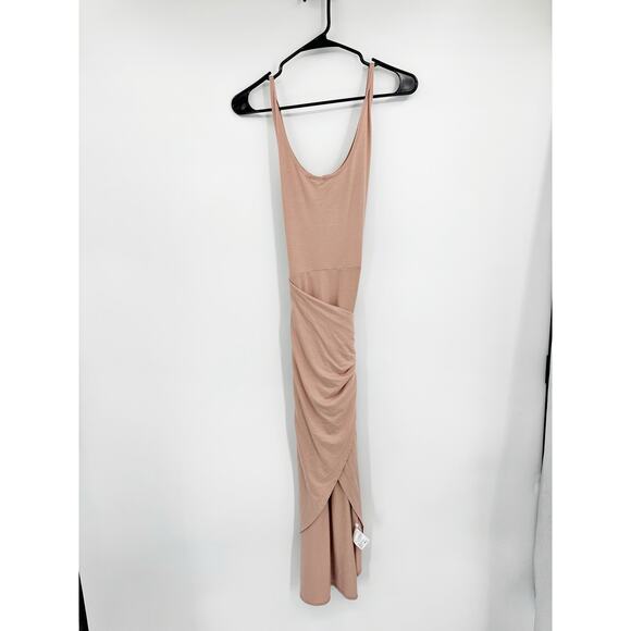 Reformation Kaila Knit Scoop Neck Sleeveless Wrap Midi Dress Blush Size Medium - Picture 2 of 4